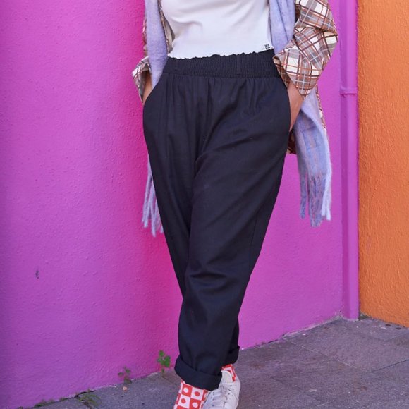 Lucy & Yak Pants - Lucy & Yak Alexa Trousers - Black | XL(UK 20-22)